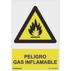 Barato Equipamientos de Cocina Cartel peligro "peligro gas inflamable" (pvc 0.7mm) 30x40cm normaluz