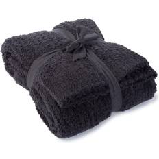 Barefoot Dreams CozyChic Ribbed Blankets Grey, Black (177.8x127cm)
