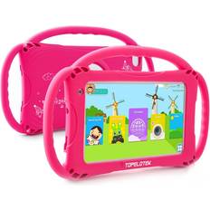 Tablets TOPELOTEK Kids Tablet 7 inch Toddler Tablet 32GB Google Play Android Tablet for Kids APP Preinstalled Learning Education Tablet WiFi Camera Tablet with Case Included Netflix YouTube Tablet for Toddlers