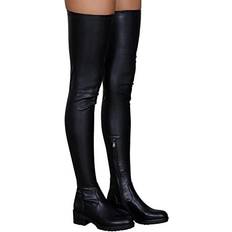 Polyurethane Boots Gloryinterest Thigh High Over Knee - Black