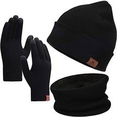 Hat and gloves Winter Beanie Hat Scarf Touchscreen Gloves Set