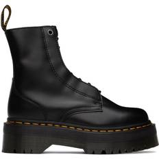 Heel - Unisex Lace Boots Dr. Martens Jarrick Smooth Leather Platform Boots - Black