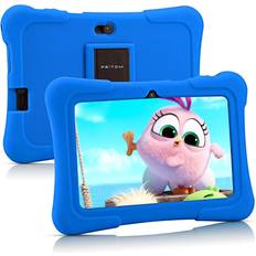 Tablets Pritom 7 inch Tablet, Quad Core Android 10, 32GB, WiFi, Bluetooth, Dual Camera, Educationl, Games,Parental Control, Kids Software Pre-Installed with Kids-Tablet Case (Dark Blue)