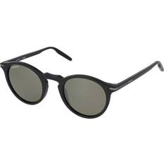 Serengeti Men Sunglasses Serengeti Round Unisex Shiny Black Mineral Polarized 555nm