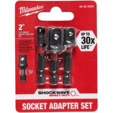 Milwaukee Shockwave 3-Piece 1/4" Hex Shank Socket Adapters