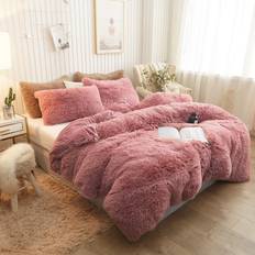 XeGe Plush Shaggy Duvet Cover Green, Grey, Brown, Beige, Blue, Purple, White, Black, Yellow, Pink, Turquoise (228.6x228.6cm)