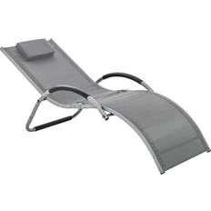 Garden & Outdoor Furniture OutSunny Ergonomic Lounge Chair Dark Grey