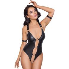 Silber Unterwäsche & Kostüme Wetlook Bodysuit Black