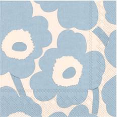 Beige Cloth Napkins Marimekko IHR Unikko Cream Cloth Napkin Beige, Blue