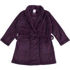 Long Sleeves Bath Robes Children's Clothing Leveret Kid's Shawl Collar Fleece Robe - Purple