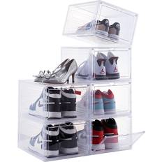 Transparent Hallway Furniture & Accessories Drop Front Shoe Rack 10.3x6.9" 6