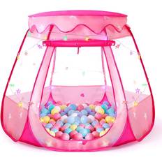 Metal Play Tent Pop Up Princess Tent with Colorful Star Lights