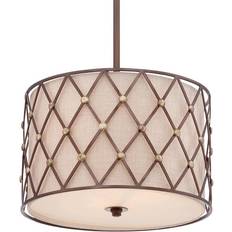 Pendant Lamps on sale QUOIZEL Elstead Brown Lattice Pendant Lamp 40.6cm