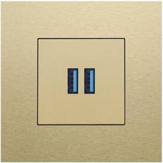 Ladebokse Niko Afdækning 2 USB-A-oplader, gold coated