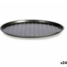 Plata Utensilios de repostería Kinvara Bandeja Para Pizza Gris Acero Al Carbono 33 x 1 x 33 cm (24 Unidades) Bandejade Horno