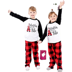 Girls - White Tracksuits Children's Clothing Kid's Family Matching Christmas Holiday Pajamas Sets