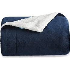 Bedsure Sherpa Fleece Throw Blankets White, Black, Orange, Red, Pink, Blue, Green, Grey, Brown (152.4x127cm)