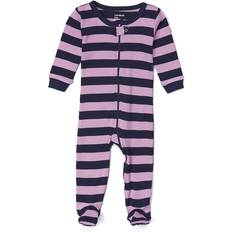 Black - Boys Nightwear Leveret Baby Footed Striped Pajamas