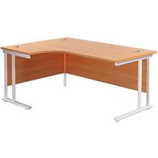 Jemini Left Hand Cantilever Desk 1600x1200x730mm BeechWhite Writing Desk