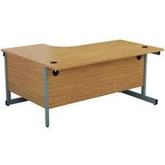 Jemini Right Hand Cantilever Desk 1800x1200x730mm Nova Oak/Silver Writing Desk