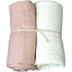 Muslinfilt 2-pack 70x70cm Vit/Rosa