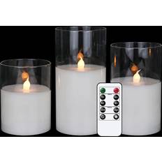 Glass LED Candles Flickering Light LED Candle 15.2cm 3pcs