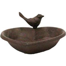 Homescapes Bird Rustic Heart Bird Bath Iron