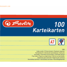 Indexkort Herlitz Indexkort A7 linjerat VE=100 stycken