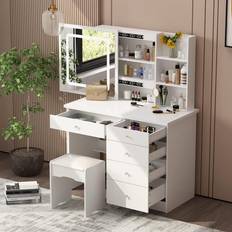 Black vanity desk AIEGLE Vanity Desk Set Dressing Table 18.1x39.4"