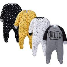 Black Nightwear Gerber Baby Boys Sleep 'N Plays 4-pack - Stars