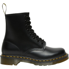 Black - Women Lace Boots Dr. Martens 1460 Smooth Leather Lace Up Boots - Black