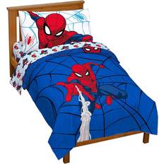 Jay Franco Marvel Spiderman Webtastic 4 Piece Toddler Size Bed Set