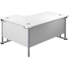 Jemini Right Hand Cantilever Desk 1600x1200x730mm White/Silver KF807612 Writing Desk