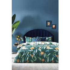 Furn Tiger Lily Tranquil Floral Duvet Cover Orange, Blue, Green