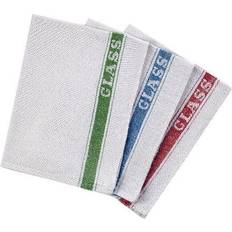 2Work Cotton Glass Cloth Guest Towel White, Blue