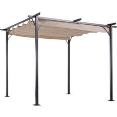 Pergola 3x3 OutSunny 3X3M Pergola Metal Gazebo Porch Awning Retractable