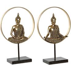 Metal Figuritas Dkd Home Decor Figura Decorativa Negro Dorado Buda Oriental 26 x 11 x 40 cm (2 Pcs) Figurita