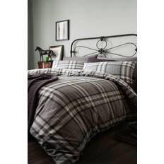 Textiles Catherine Lansfield Kelso Duvet Cover Natural, White, Black, Grey