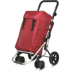 Chariots de courses Playmarket Go Plus Premium Chariot de courses, 4 roues, pliable, sac isotherme, rouge