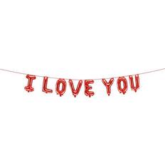 Rood Ballonnen met Tekst & Thema PartyDeco Folieballon Slinger 'I Love You'