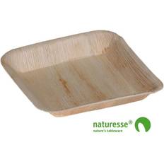 Basis lot de 25 assiettes compostables en palmier carrées 17 x17 cm