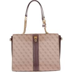 Guess Ginevra Logo Hand Bag - Brown