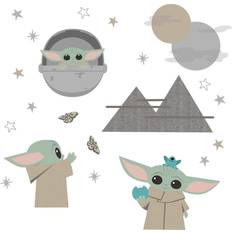 Beige Interior Decorating Lambs & Ivy Star Wars The Child 23-Piece Wall Decals Grey/beige X