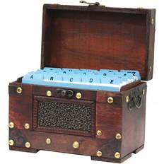 Card Cases Vintiquewise 4 6 Rustic Studded Index/Recipe Card Box with Latch, Large