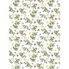 Arvidssons Textil Tyg Björkäng Metervara Vit, Grön, Multifärgad