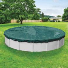 24 ft round pool cover Pool Mate Commercial-Grade 24 ft. Round Teal Green Winter Cover