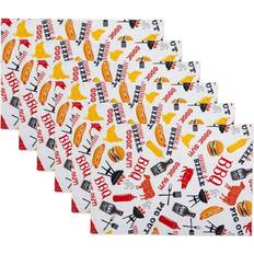 Red Place Mats DII Bbq Fun Print Place Mat Multicolor, Red