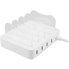 4xUSB, 2.4A, 4.4A multioplader, 1.5m Hvidt
