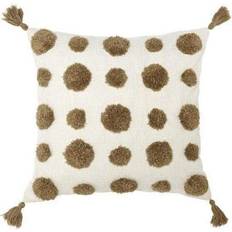 Pom pom kudde 45x45 cm Svanefors Pom Mocka Kuddöverdrag Brun, Vit, Beige (45x45cm)