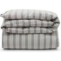 Lexington Linge de Lit Lexington Rayée En Lyocell Et Coton 220x220 cm Gris/Blanc Cassé Housse de couette Gris, Blanc